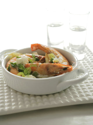 Σοταρισμένες γαρίδες ή μύδια με σάλτσα λαχανικών, μαστίχας και φέτας -  mastihashop