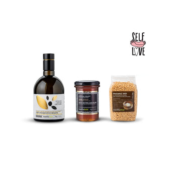 Extra Virgin Olive Oil and Chios Mastiha 500ml and Spread with Pine Honey and Mastiha 400g and Trahana Pasta with Olive Oil and Tomato 400g