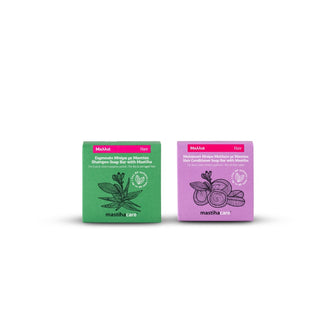Solid Shampoo with Mastiha 80g and Hair Conditioner Soap Bar with Mastiha 60g