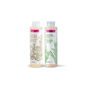 (1+1 Gift) Set Shampoo with Mastiha Oil and Olive Oil 250ml & Shower Gel with Mastiha Oil and Aloe 250ml