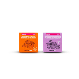 Solid Shampoo with Mandarin 80g and Hair Conditioner Soap Bar with Mastiha 60g