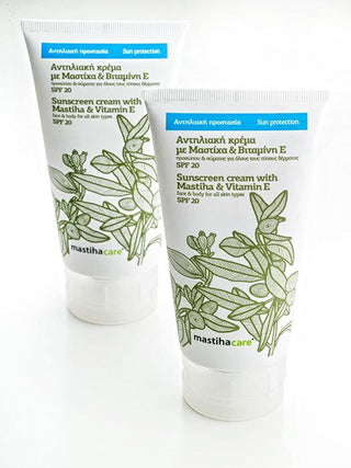 Αντηλιακή Κρέμα Προσώπου & Σώματος με Μαστίχα & Βιταμίνη Ε SPF 20 150ml - mastihashop - ΚΑΛ-155