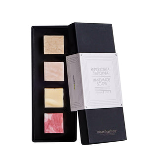 Χειροποίητα Σαπούνια σε Κασετίνα Δώρου 4x47g - mastihashop - ΚΑΛ-230